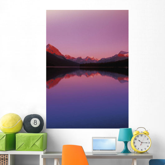 Maligne Lake And Mountains At Dusk Jasper National Park Alberta Canada Wall Mural