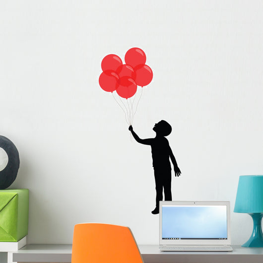 Silhouette Boy Holding Red
