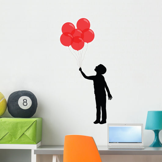 Silhouette Boy Holding Red