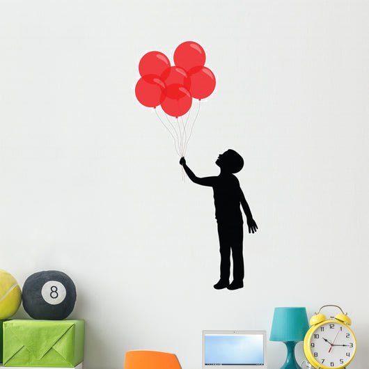 Silhouette Boy Holding Red