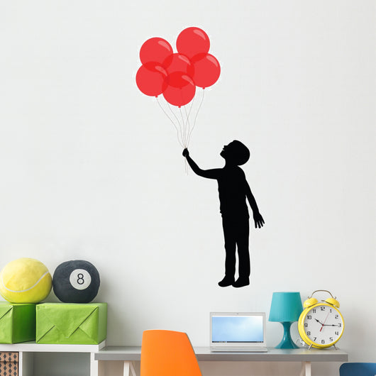 Silhouette Boy Holding Red