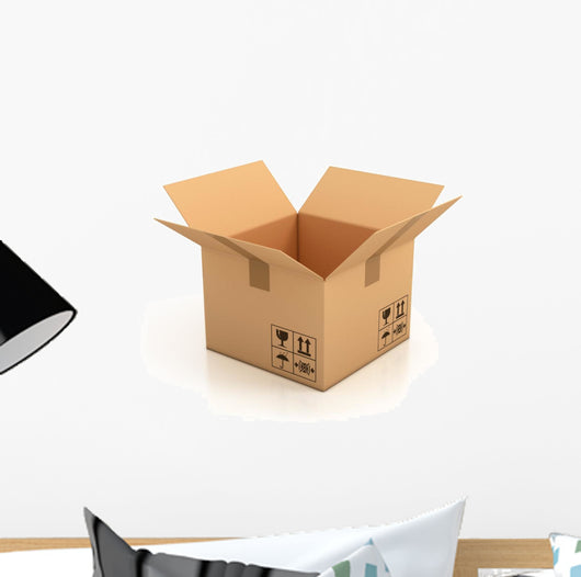Open Empty Cardboard Box Wall Decal