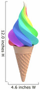 ice cream in the colors of rainbow Wall Decal