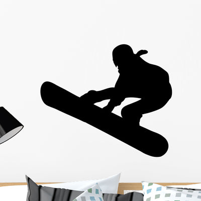Icon Girl Snowboard Wall Mural shown on a wall