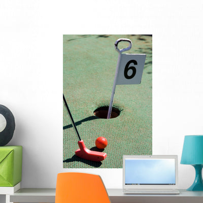 Mini Golf Wall Mural shown on a wall
