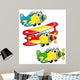 Cartoon Airplanes Funny Vector Wall Decal Sticker Set
