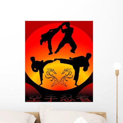 Karate shown on a wall