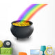Pot Gold with Rainbow Wall Decal
