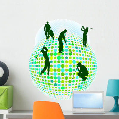 Golf Items shown on a wall