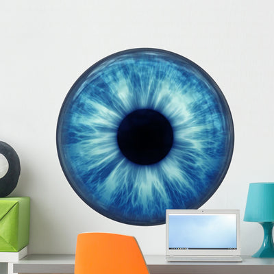 Blue Eye Wall Decal shown on a wall