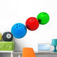 multicolored bowling balls Wall Decal