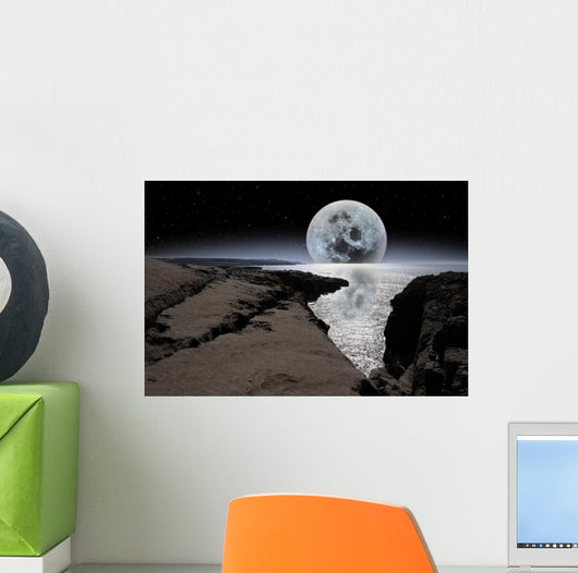 Shimmering Moon and Boulders