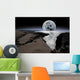 Shimmering Moon and Boulders