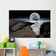 Shimmering Moon and Boulders