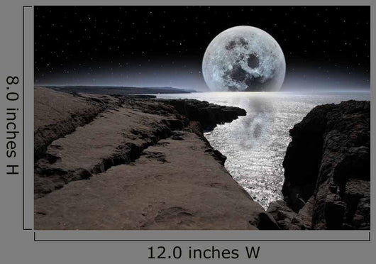 Shimmering Moon and Boulders
