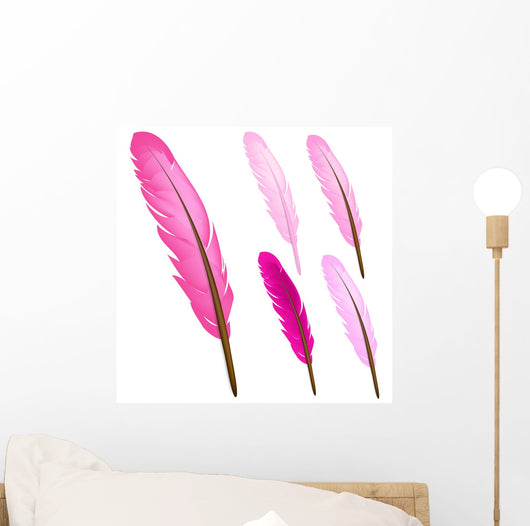 Pink Feather Wall Decal