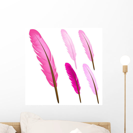 Pink Feather Wall Decal