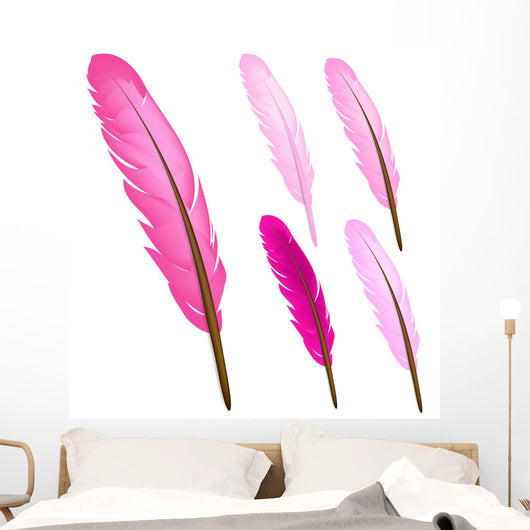 Pink Feather Wall Decal