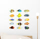 Fifteen Tropical Fish Wall Decal