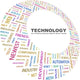 Technology Word Collage White