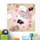 Texture Elephants Clouds Wall Decal