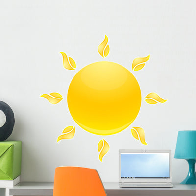 Sun Wall Decal shown on a wall