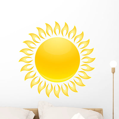 Sun Wall Decal shown on a wall