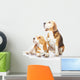 Two beagle dogs isolated on white background Wall Decal
