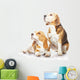 Two beagle dogs isolated on white background Wall Decal