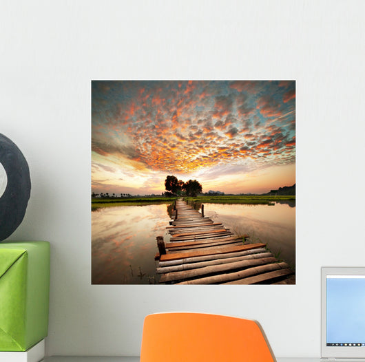 River on sunset Wall Mural