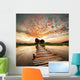River on sunset Wall Mural