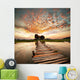 River on sunset Wall Mural