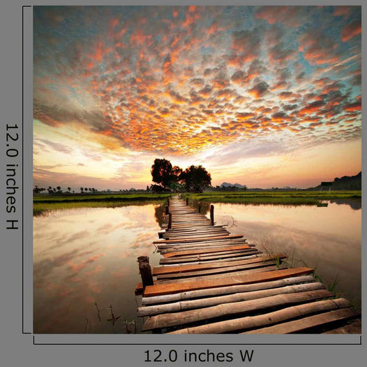 River on sunset Wall Mural