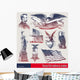 Patriotic American Emblems Symbols Wall Decal