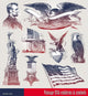 Patriotic American Emblems Symbols Wall Decal