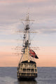 british flag union jack on sailing ship Wall Mural