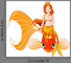 Mermaid Riding Golden Fish
