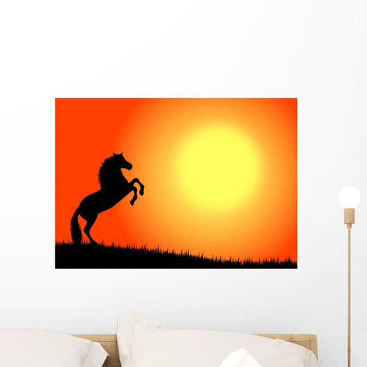cavallo nel tramonto Wall Mural