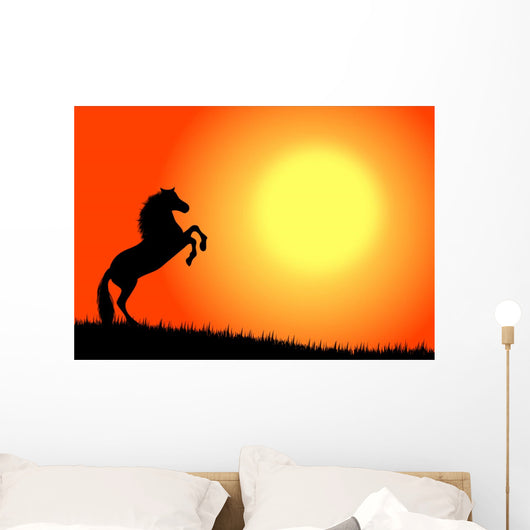cavallo nel tramonto Wall Mural