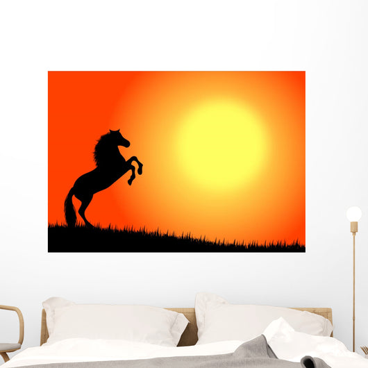 cavallo nel tramonto Wall Mural