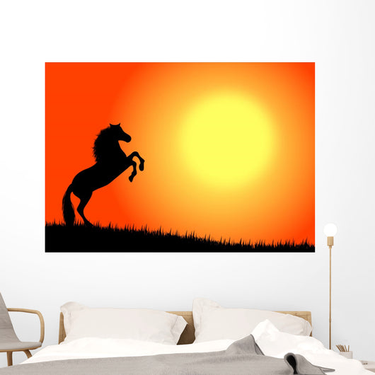 cavallo nel tramonto Wall Mural