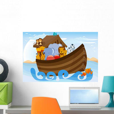 Noahs Ark shown on a wall