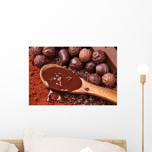 Group of chocolate close up Wall Mural