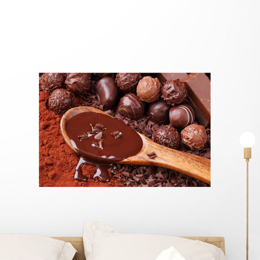 Group of chocolate close up Wall Mural