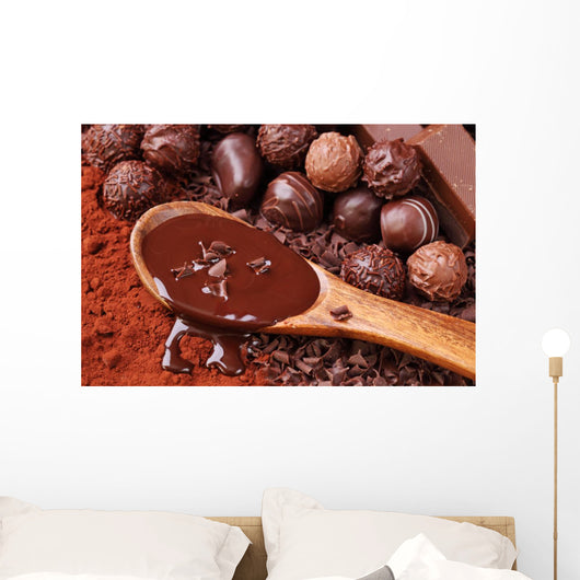 Group of chocolate close up Wall Mural