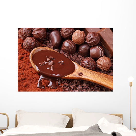 Group of chocolate close up Wall Mural
