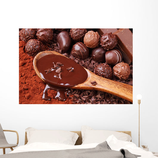 Group of chocolate close up Wall Mural