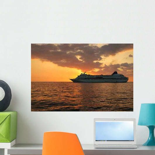 Sunset Cruise Ship Wall Decal