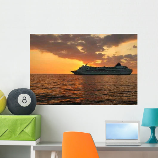 Sunset Cruise Ship Wall Decal