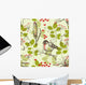 Bird and Lilies Vintage Wall Decal